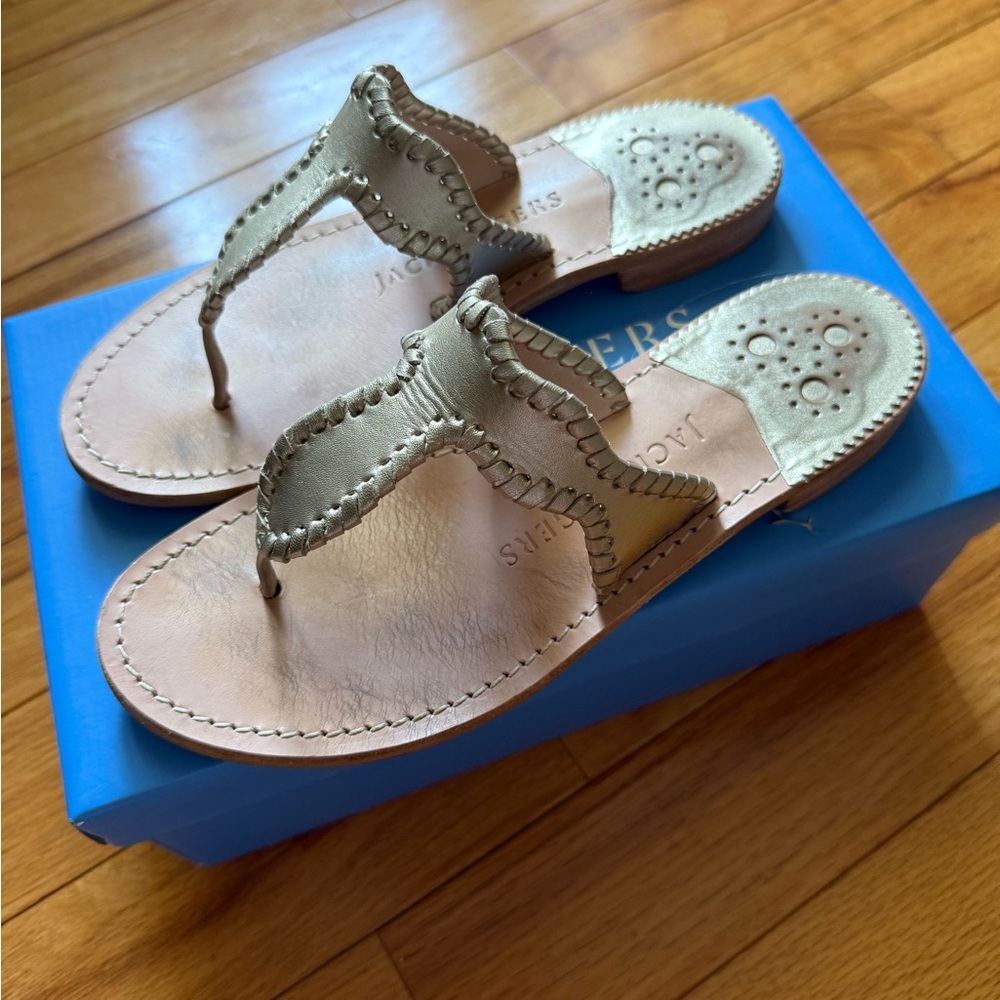Jack Rogers Tan Leather Thong Sandals